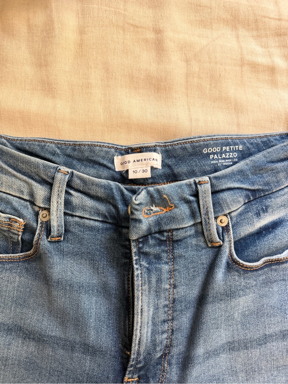 Good American Light Blue Petite Palazzo Wide-Leg Jeans